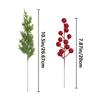 2025 Christmas Faux Pine Branches Artificial Christmas Red Berry Pine Stems Holiday Tree Decoration For Indoor Bedroom Office