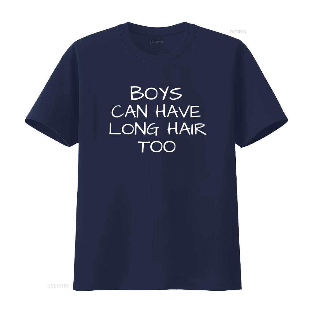 Boys Can Have Long Hair Too Kids Mens T Shirt vintage Washed homme fashion Comfortable graphic Versatile Breathable Stylish