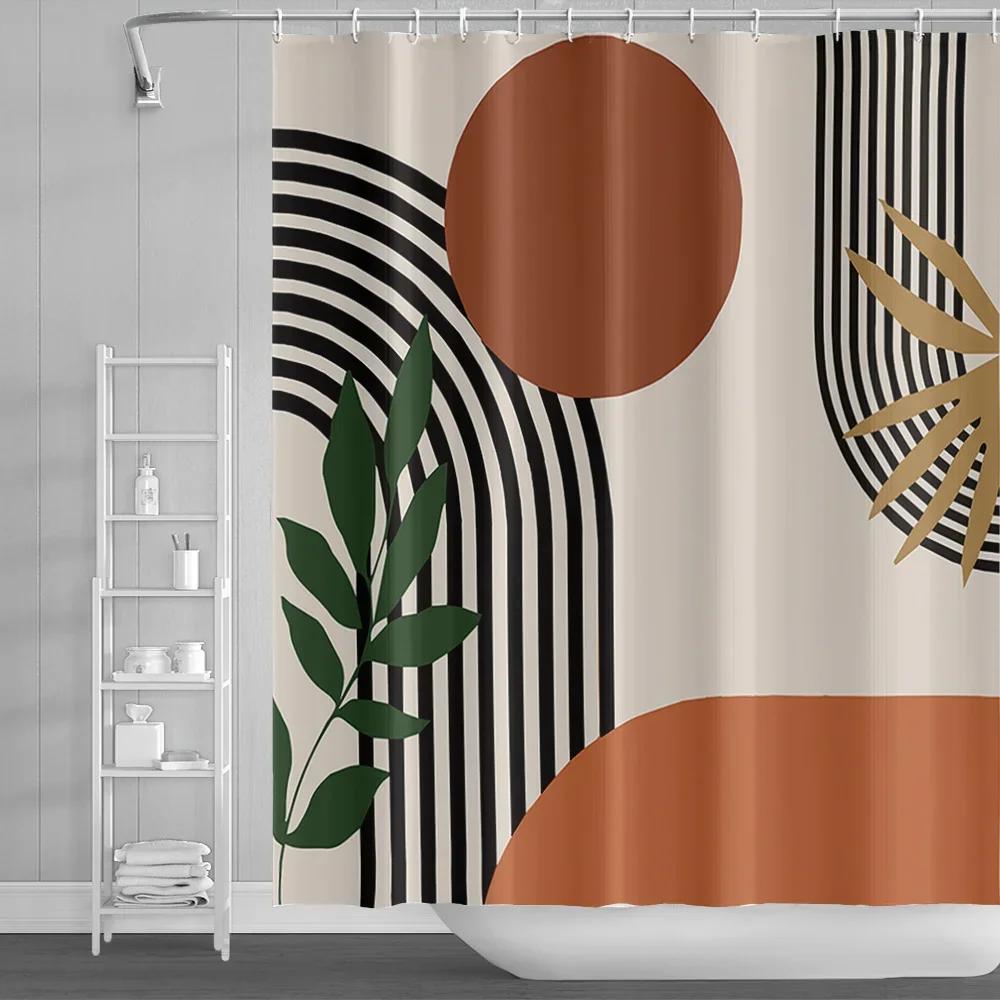 Vibrant Sunburst Print Water-resistant Shower Curtain with Bold Colors and Dynamic Design for Energetic Bathroom Decor