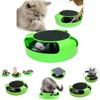 Vibrant Green Cat Toys Interactive With Running Mice And Handy Scratching Pad