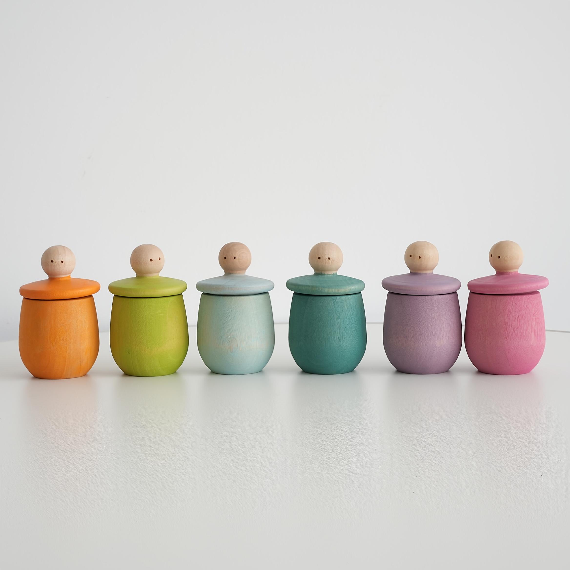 

6 шт. Радужные красочные мраморные волчки Деревянные юлы с гладким вращающимся основанием, Яркие пастельные цвета для игры в помещении/на улице, Игры на открытом воздухе 6pcs macaron color gyro bottle