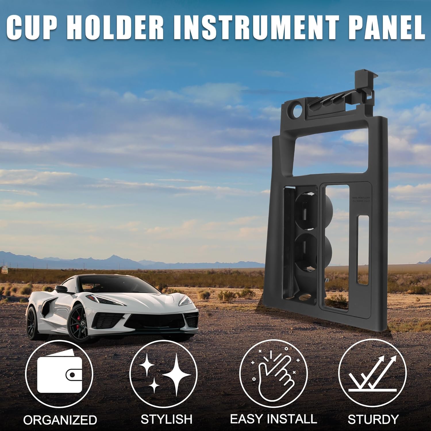

Cup Holder for Chevrolet Corvette Practical No.10265546 | Instrument Panel Drink Holder Black 1 Pcs