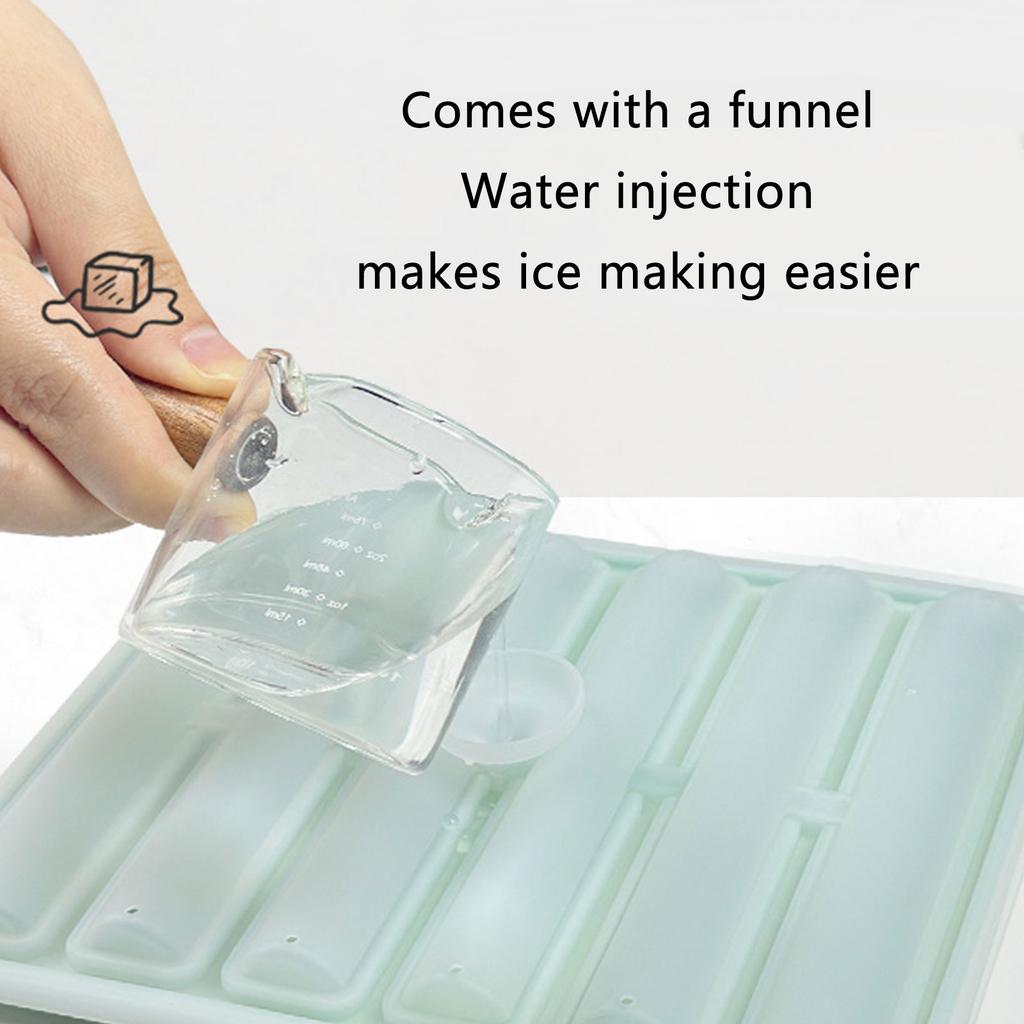 2Pcs Food Grade Silicone Ice Cube Tray Long Cylinder Ice Cube Mold Reusable Ice Maker for Soup Freezer Wine Juice