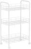 Storage Rack, 3 Tiers with Casters, White, Multi-Rack, Slim Wagon, Kitchen Cart, Style Lab AMG-0518