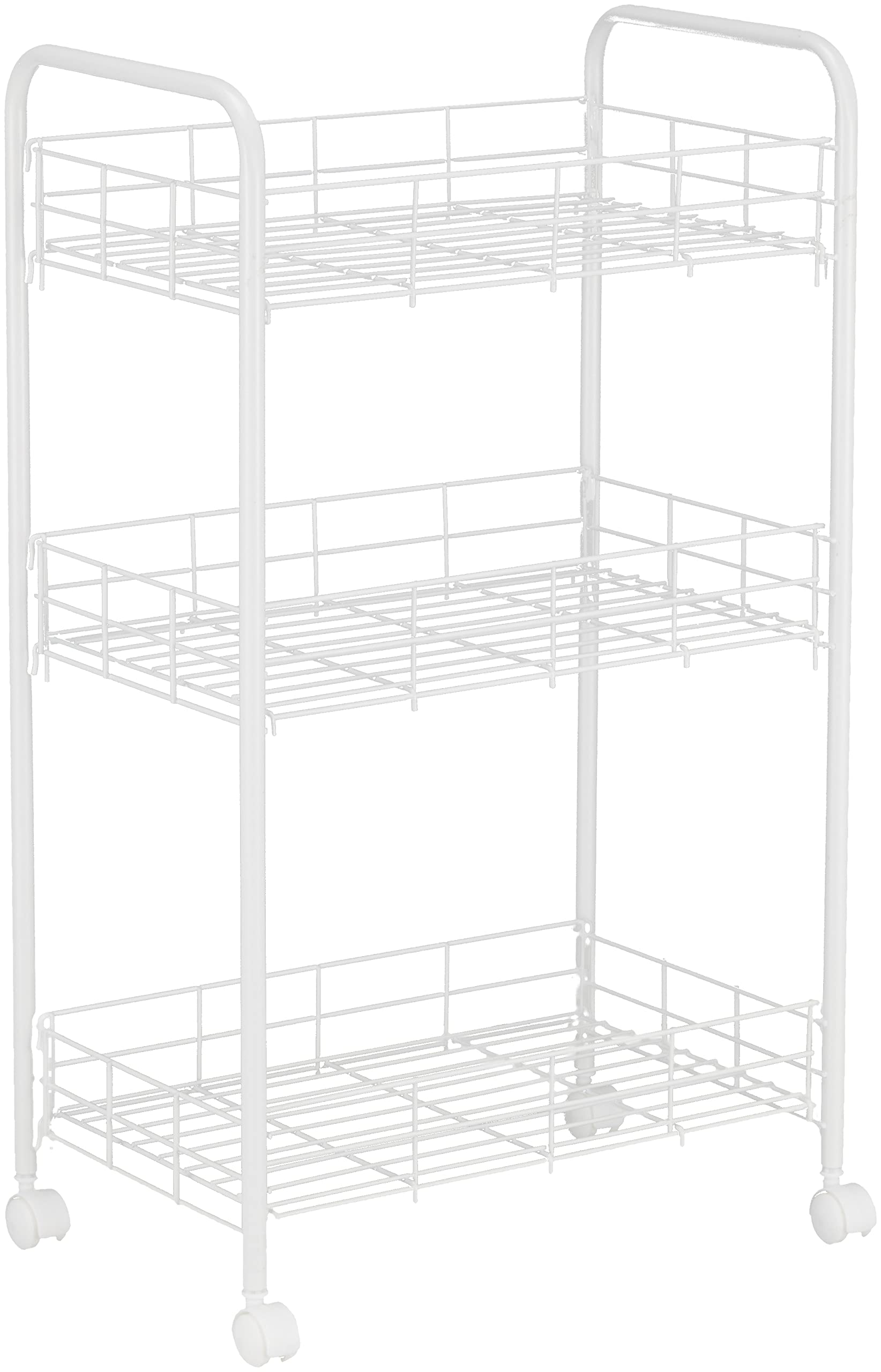 

Wahei Freiz Storage Rack, 3 Tiers with Casters, White, Multi-Rack, Slim Wagon, Kitchen Cart, Style Lab AMG-0518