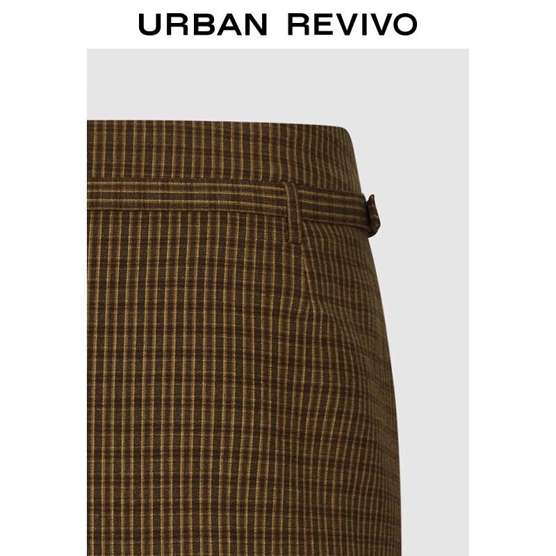 UR2026 Women's Retro Plaid Belted Mini Skirt