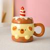 Birthday Gift Cake Cup Cute Mug Girls High Value Ceramic Cup Children's Design Sense Niche with Cover