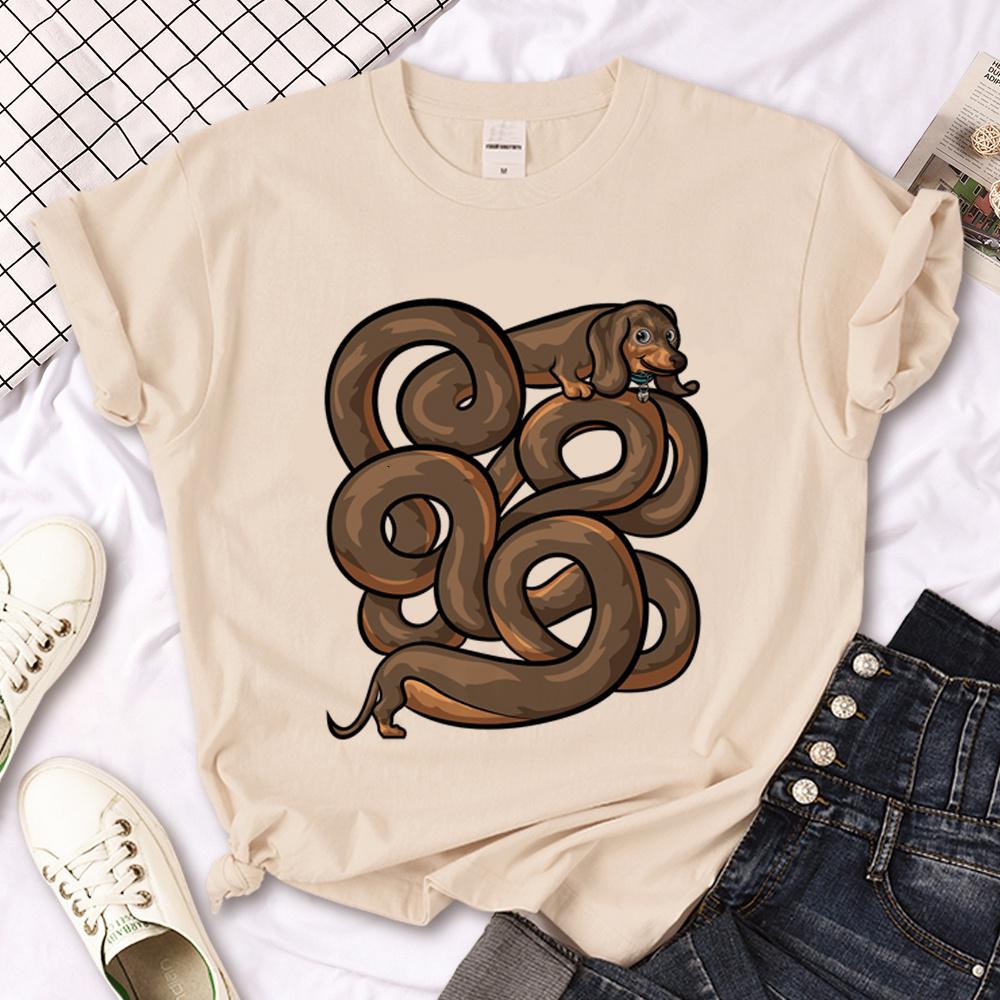 Dachshund Top Women Streetwear Summer Funny Tshirt Girl Graphic Clothes