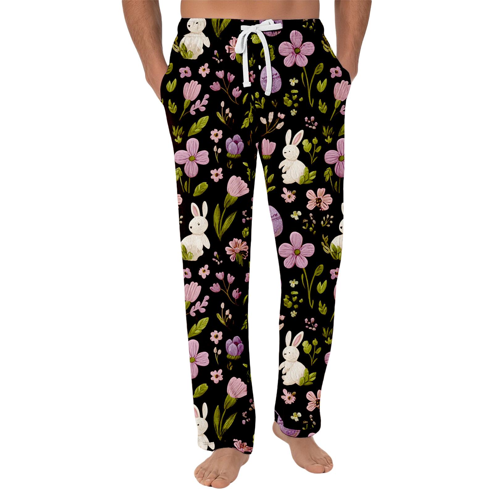 Полосатые пижамные брюки Домашняя одежда Повседневные Брюки на кулиске с эластичной талией Удобные Прямые Штаны для йоги Свободные L