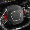 Hard Dry Carbon Fiber For Chevrolet Corvette C8 2024 2025 Car Steering Wheel Volume Button Frame Interior Accessories Trim