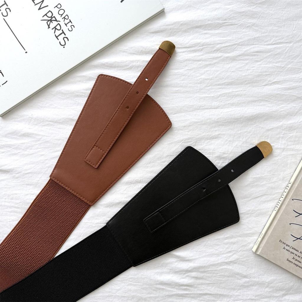 Retro Leather Elastic Belt - Light Luxury & Versatile Waist Chain for Autumn/Winter