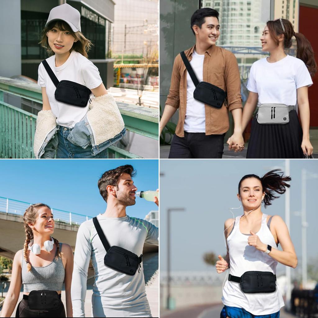 Small Waist Pouch for Men and Body Bag for Outdoor the and 2L Capacity [mokzer] Waterproof, Lightweight, 5-Pocket, 3-Way Women, Multifunctional,