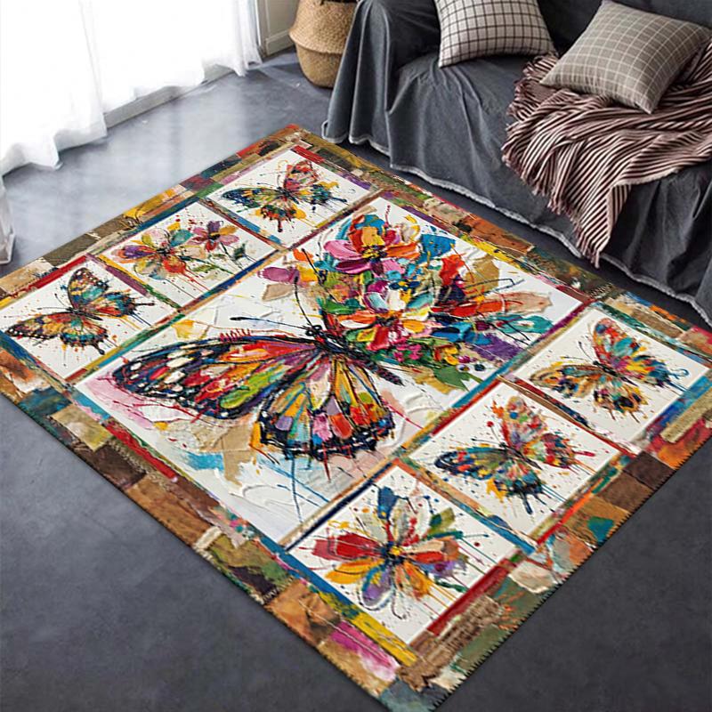 2025 New Butterfly Decoration Carpet Rug for Living Room Bedroom Home Sofa Decoration,Kids play Non-slip Floor Mat31