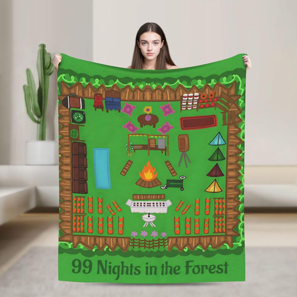 99 Nights in the Forest Base Ideas Blankets Survival Game Flannel Novelty Breathable Throw Blankets for Home All Season Office