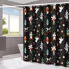Santa Claus'S Bow Tie Washable Dirt-Resistant Shower Curtain Shower Head Waterproof Polyester Bath Curtain For Home Decor