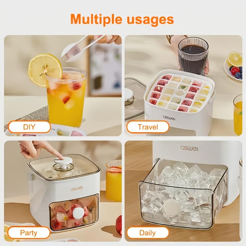 48 Ice Grid Cube Double Ice Cube Mold Tray with Easy Press Cover Easily Make Perfect Ice Cubes at Home Portable Design Portable Ice Storage