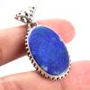 Natural Lapis Lazuli Gemstone 925 Solid Sterling Silver Gift Pendant 1.7" A7n48