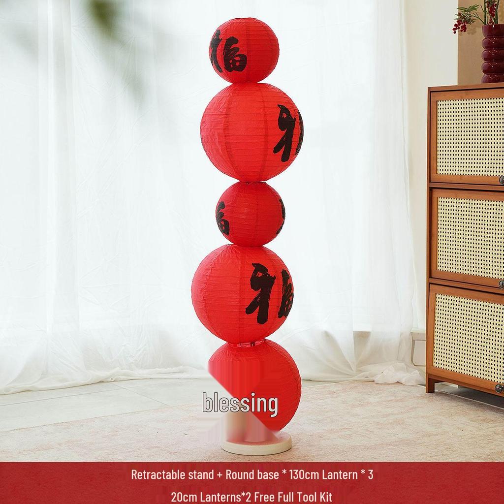 2026 New Year Red Fu Lanterns & Festive Spring Festival Wall Decor