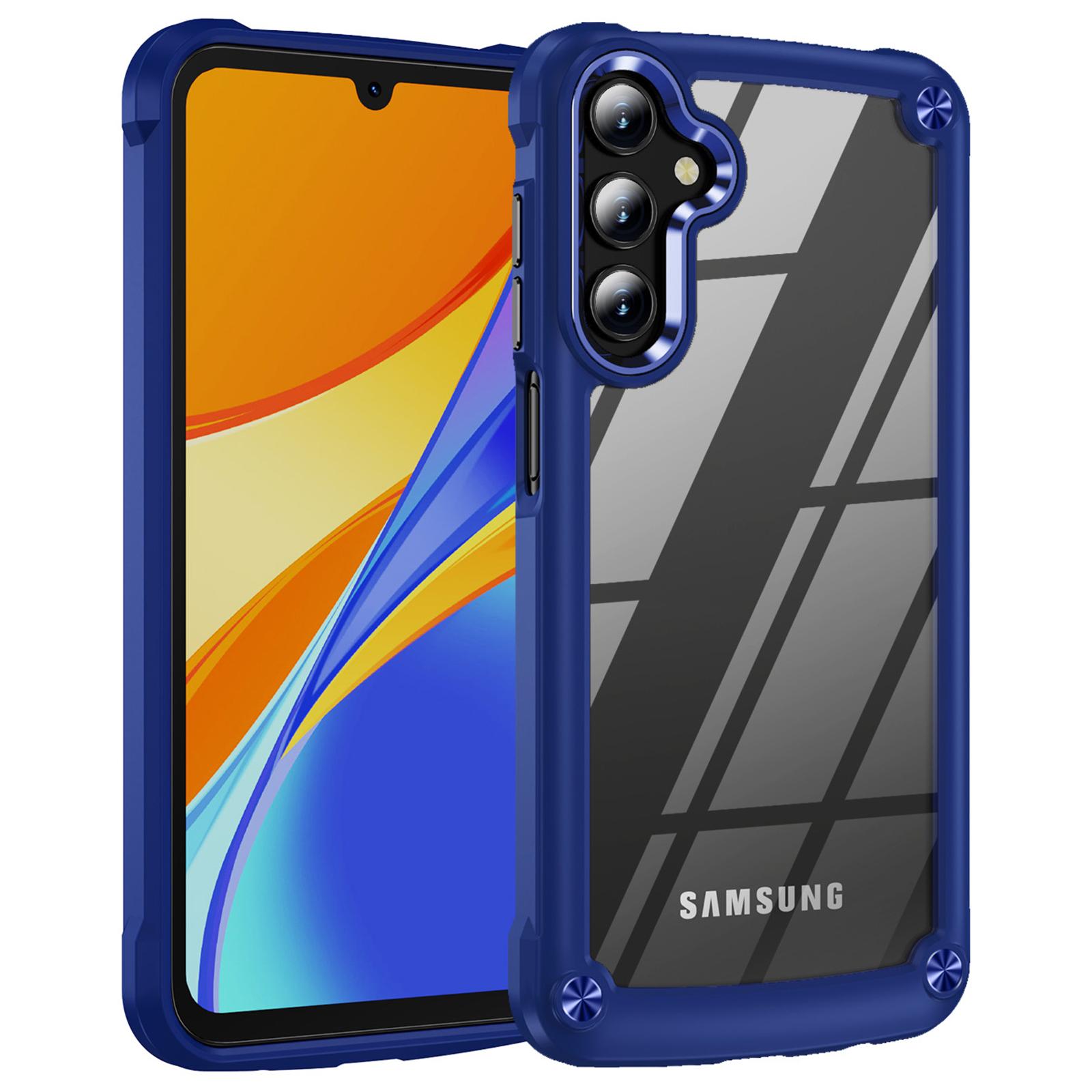 

For Samsung Galaxy A35 5G Case TPU Frame Clear PC Back Phone Cover Blue