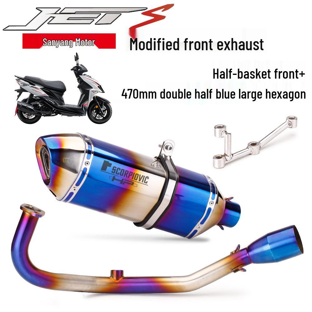 SYM JETS 125 Stainless Steel R77 Exhaust Pipe: Non-destructive Direct Fit Modification