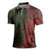 Men's Halloween Print Short Sleeve Polo Shirt Button Up Casual Polo Shirt with Unique Graphic Design for Seasonal Wear