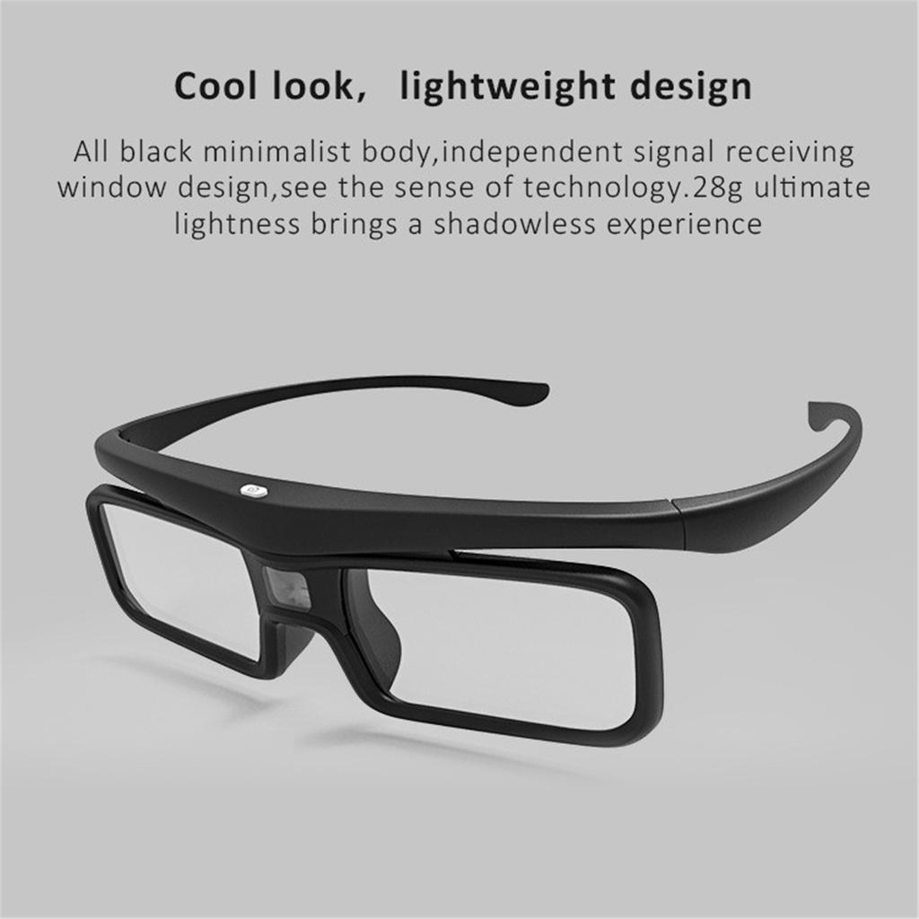3D Glasses Lightweight Rechargeable Eyewear Shutter Glasses for All DLP Projector 3D DLP Link Active Shutter Eyeglasses