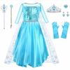 Girls Elsa Anna Dress Children Princess Carnival Dress Kids Jasmine Rapunzel Pageant Flower Disguise Cosplay Christmas Costume