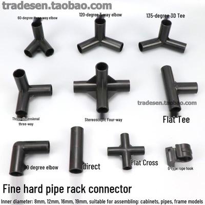 Čierny 3-cestný/4-cestný kolenový konektor pre tuhé plastové hadičky