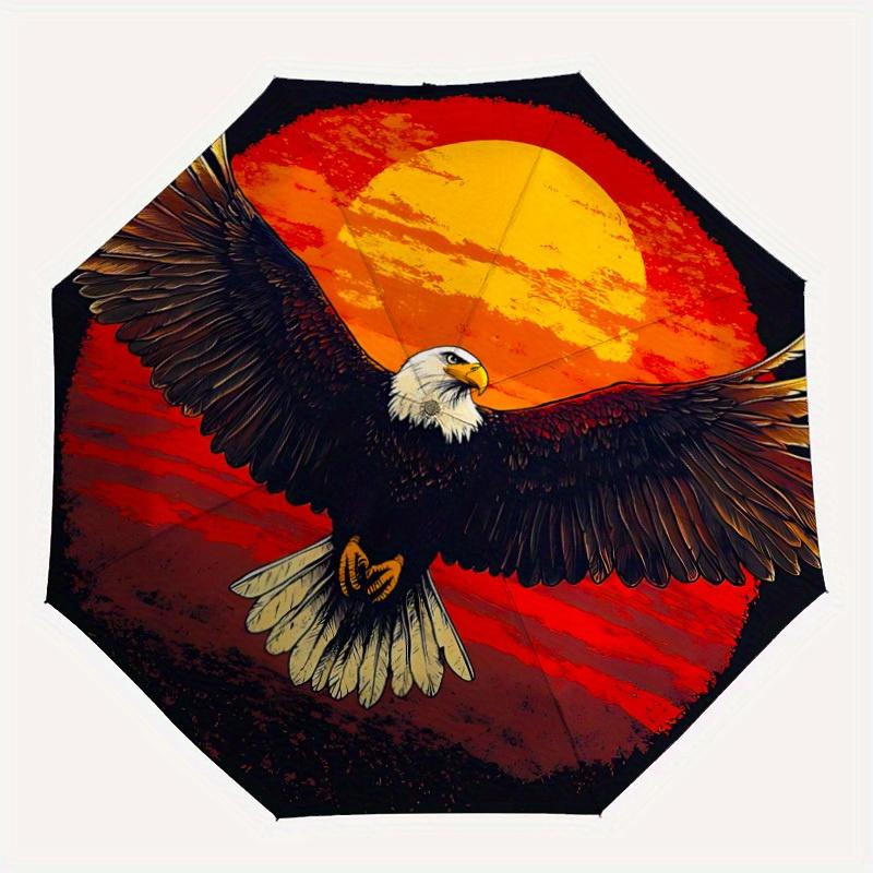 

1pc Eagle Sunset Automatic Opening/closing Umbrella with Auto Open/Close, Perfect Gift for Friends, Durable Plastic Handle yy250801200