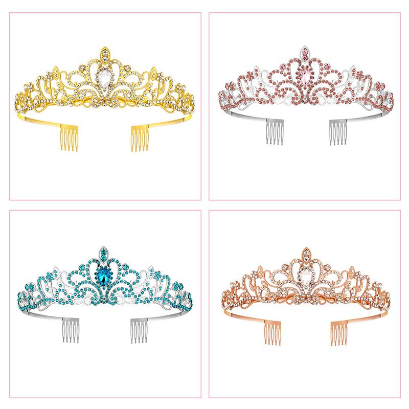 Crystal Bride Crown Headpiece: European & American Wedding, Birthday, Photo Studio Hair Accessory
