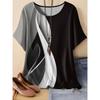 Simple Short Sleeve Fashion Women's Crew Neck T-Shirt 3D Simple Color Printing Crew Neck Short Sleeve