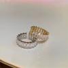 Korean Style Rectangle Diamond Women's Adjustable Fashion Ring - Trendy, Light, and Versatile Design.