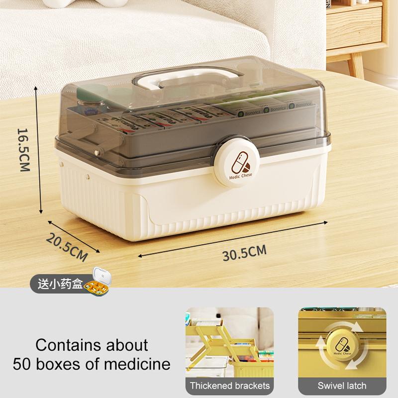 

AiQUE Портативный органайзер для лекарств, ящик для хранения таблеток, органайзер для лекарств, пластиковый резак для дома, еженедельный портативный препарат большой емкости