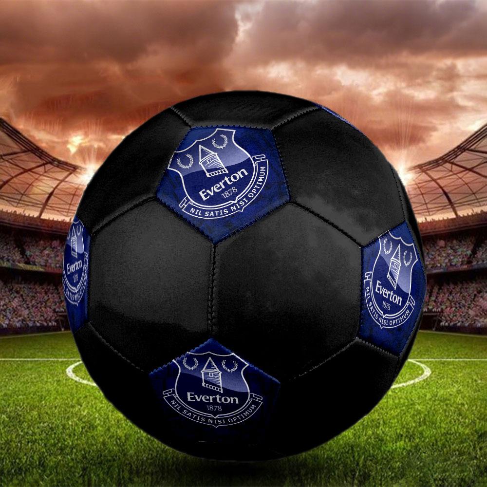 Everton FC Size 5 Soccer Ball, Machine-Stitched PVC, Durable & High Bounce, All Ages Fit, fan merchandise, matches & outdoor use.