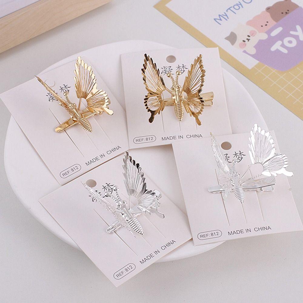 Spring Moving Butterfly Hairpin Gold Silver Bangs Hairclip Gift Butterfly Hair Clip