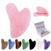 Outil de Massage Facial Gua Sha en Quartz Rose en Forme de Cœur
