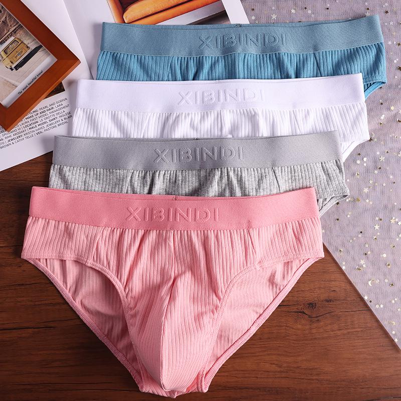 Men's Breathable Low-Waist Triangle Briefs with U-Pouch - Plus Size Available.