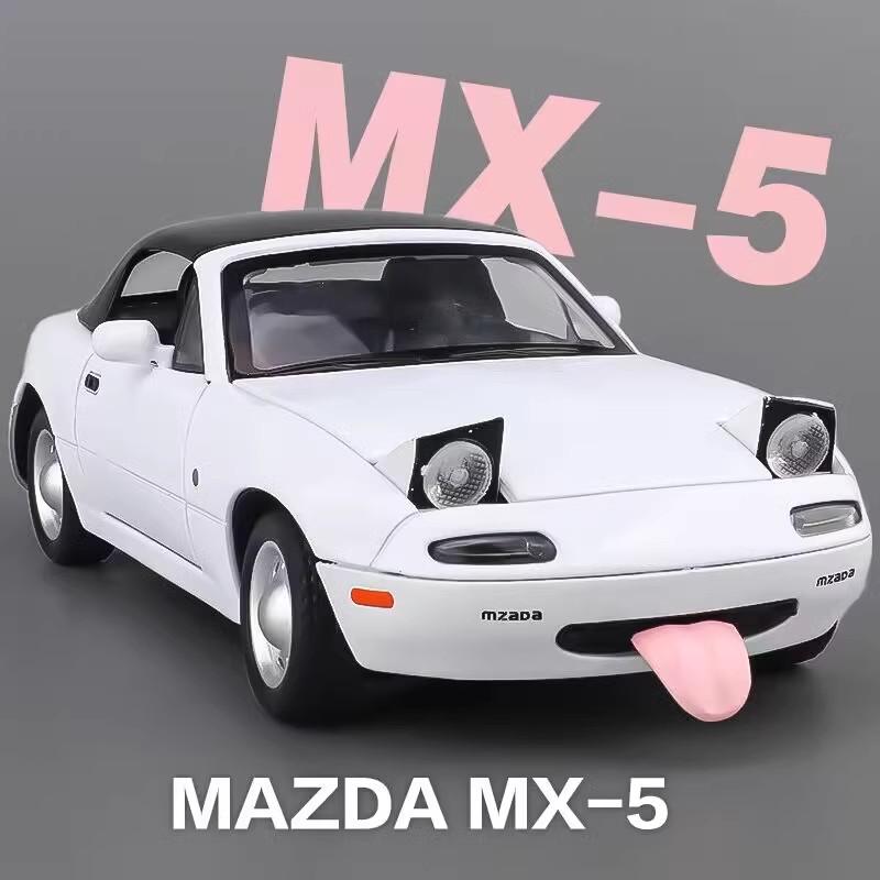 1/24 Mazda MX5 Legierung Automodell Sound und Licht Pull Back Kinderspielzeug Sammlerstücke Geburtstagsgeschenk