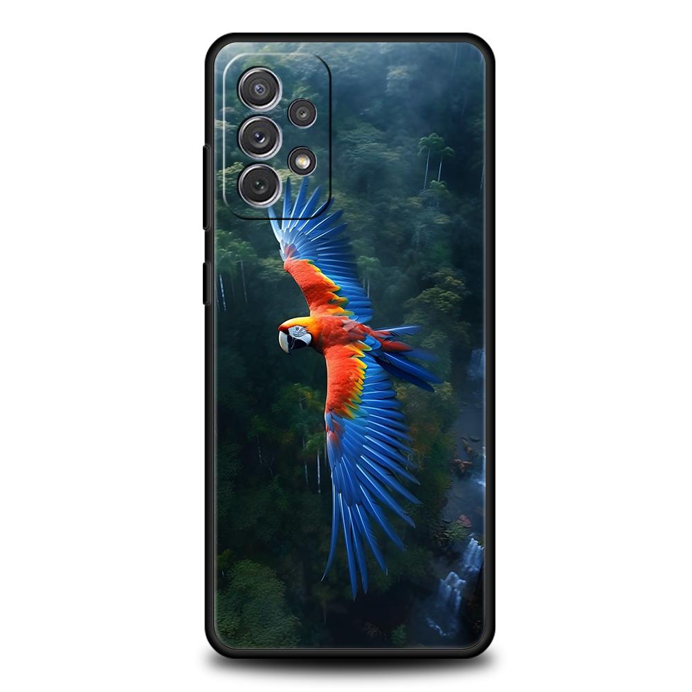 Parrot Bird Phone Case For Samsung Galaxy A15 A13 A35 A55 A51 A71 A41 A31 A21S A03S A05 A12 A23 A25 A33 A53 A73 5G Cover