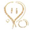 Mode Klassisches Braut Halskette Ohrringe Armband Dreiteiliges Set High-End Strasssteine Hochzeitsbankett Schmuck Frauen