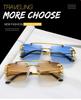 Sunglasses Men Fashion Rimless Sun Glasses Shades Lens Ladies Frameless Eyeglasses