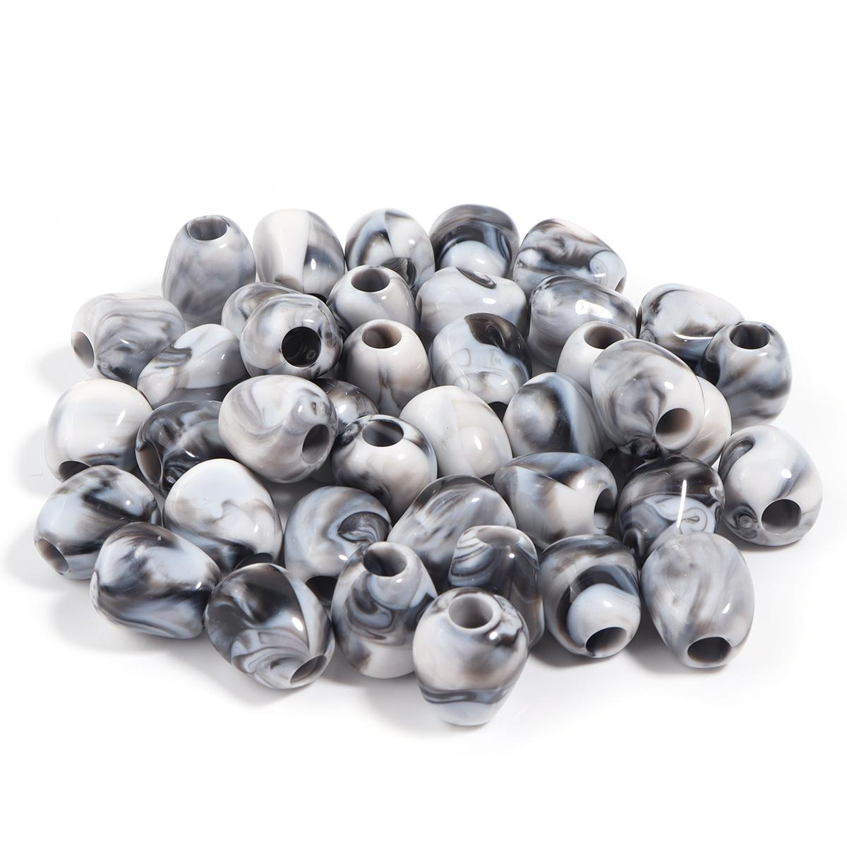 

40pcs/lot Dual Color Imitation Jade Acrylic Beads Irregular Loose Spacer Beads For Jewelry Making DIY Bracelet Keychain Charms чёрный