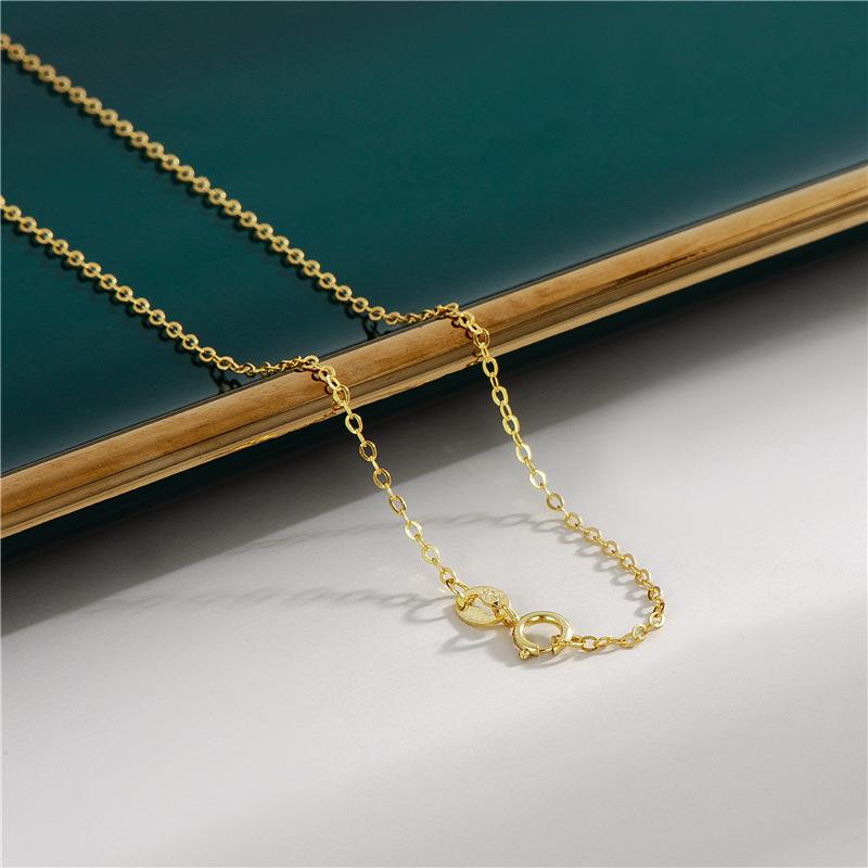 Gold Plated Genuine 925 Silver Chains DIY Necklace for Women Box Twisted Link Snake O Chain Accessories
