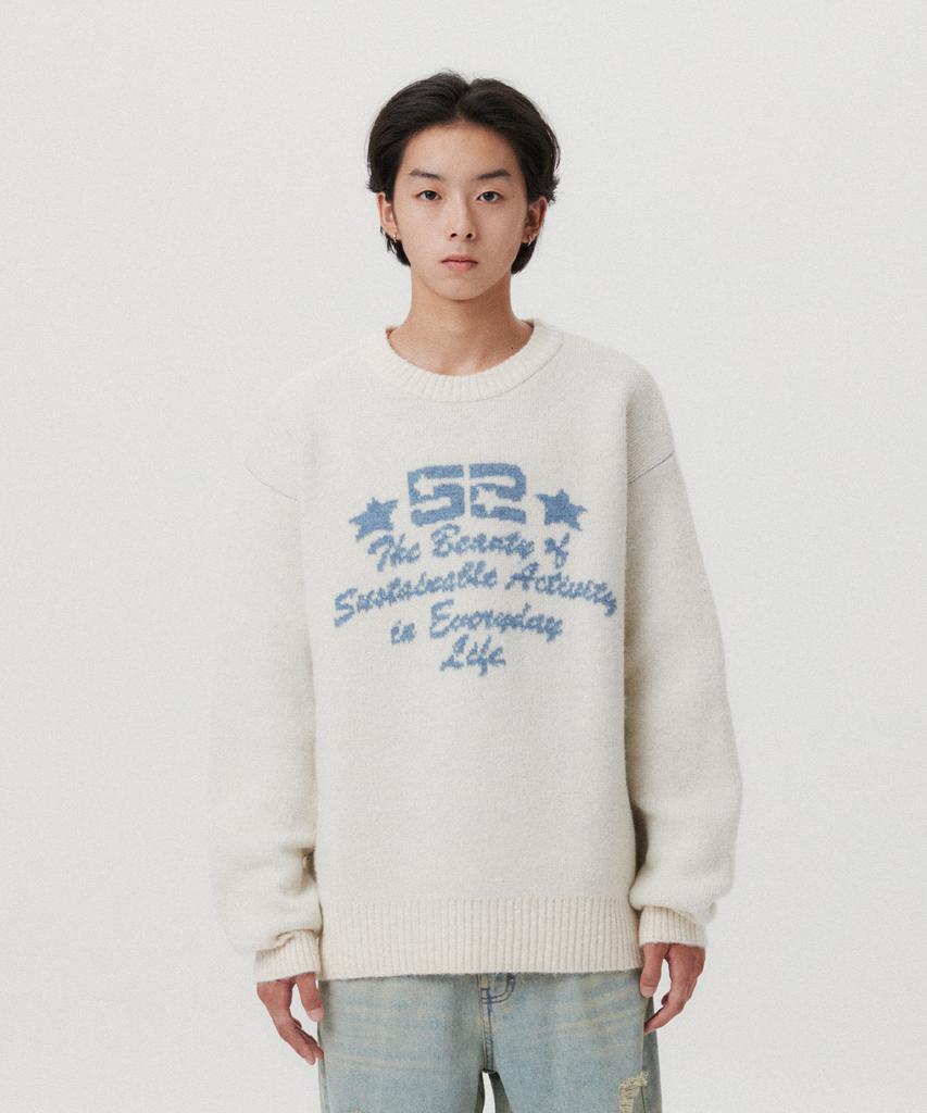 AMES-WORLDWIDE 52 Jacquard Sweater Ivory(Am2Efuk600A)