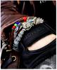 Collector's Grade Handmade Retro Thai Silver Dragon Head Bracelet - High-End Ethnic Fashion Jewelry