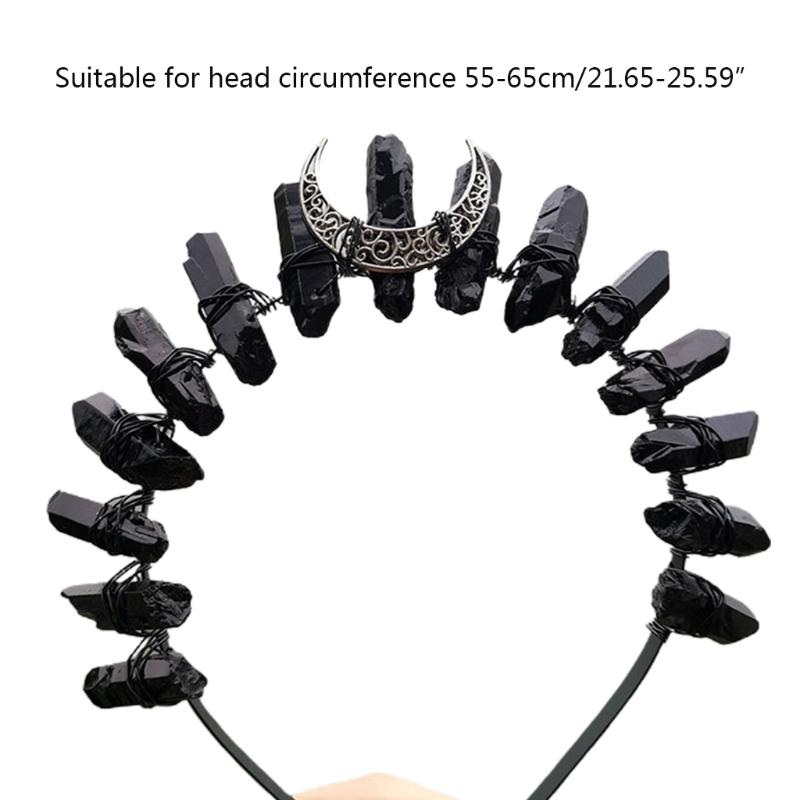 Quartz Crystal Crown Handmade for Head Hoop Luxury for Head Accessory Gothic Baroque Vintage Headwear for Parties Festiv