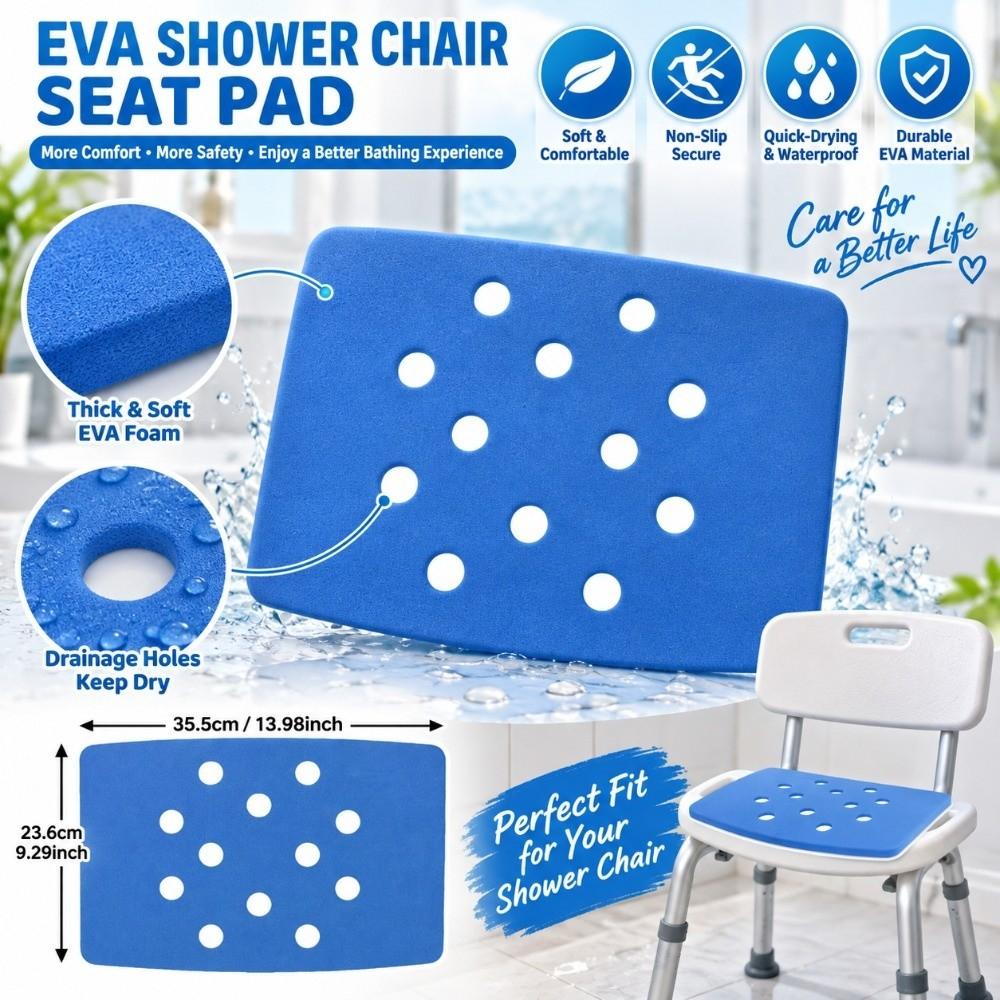 2PCS Non Slip Shower Chair Pad EVA Shower Stool Cushion Durable Shower Bench Cushion  Shower Chair