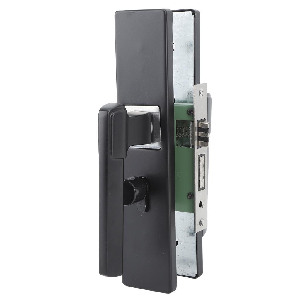 Klamka do drzwi Stop Aluminium Zamykana Klamka do Drzwi Zestaw z Kluczami do Sypialni Łazienki Biura Matowa Czarna