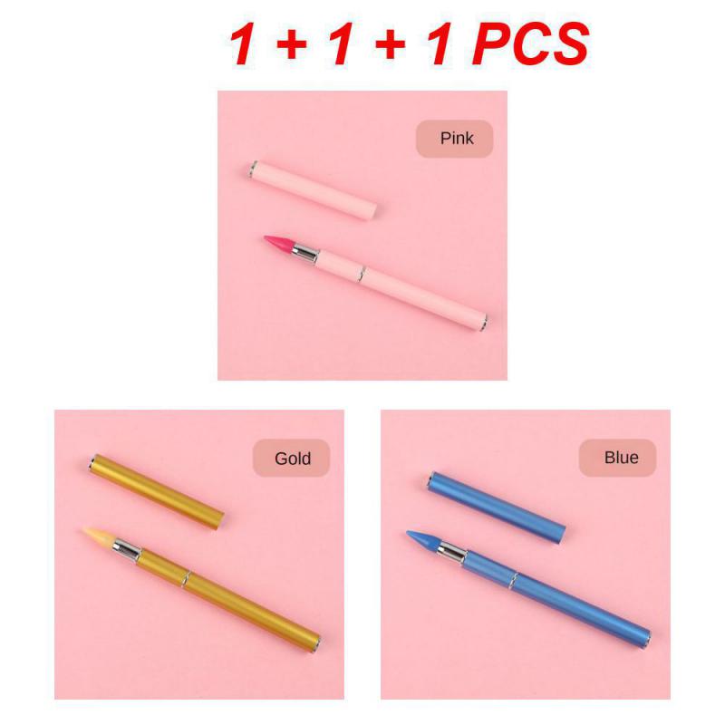 2/3/4 Stück Nail Art Bohrstift Doppelkopf Saugbohrer Multifunktionale Maniküreprodukte Punkt Farb-Stift mit Kappe Saugstift