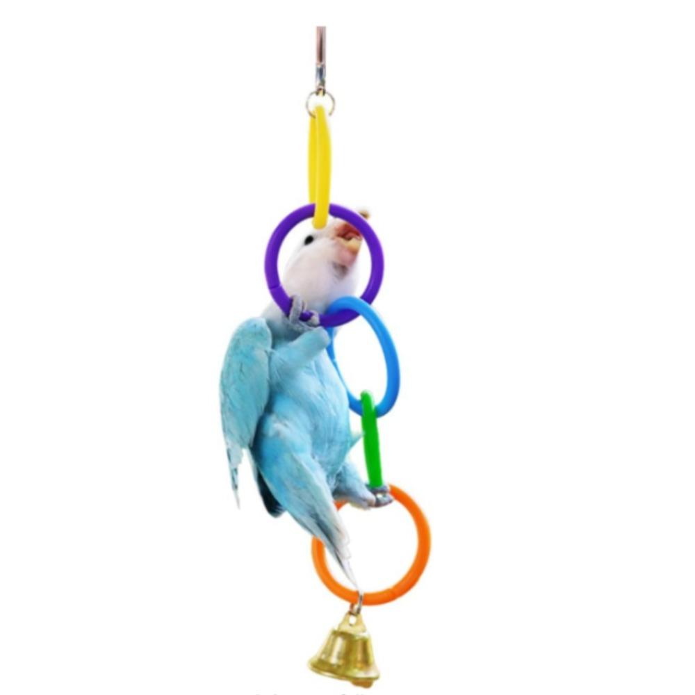 Colorful Plastic Hanging Ring Toy Birds Use To Play and Relieve Boredom Climbing Swing Interactive Toy for Bird Cage Accessories